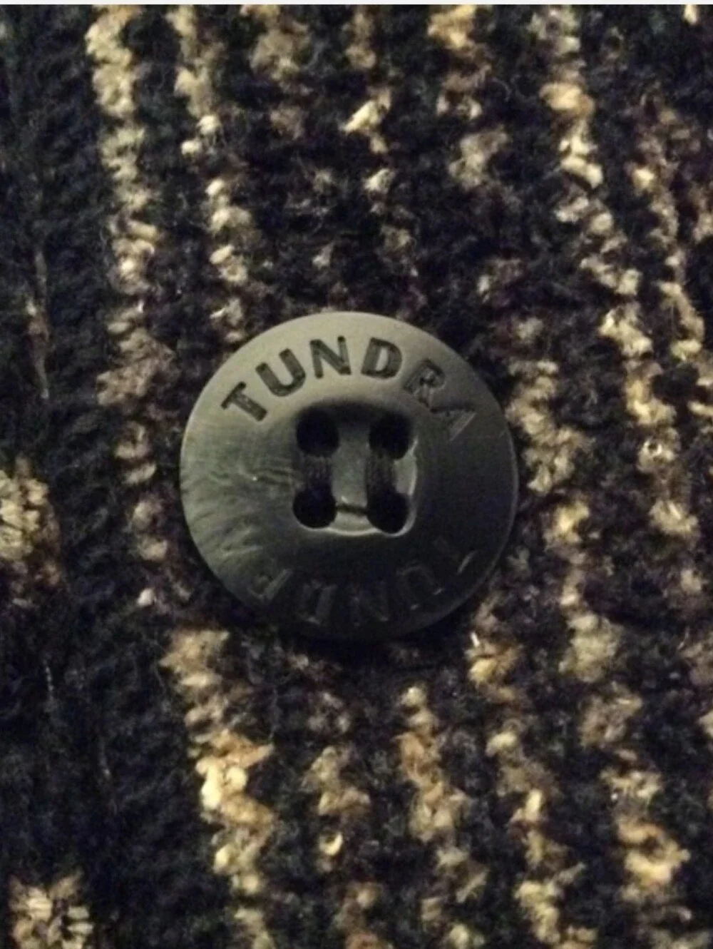 Vintage Tundra Black and Cream Knit Bomber Sweater Jacket